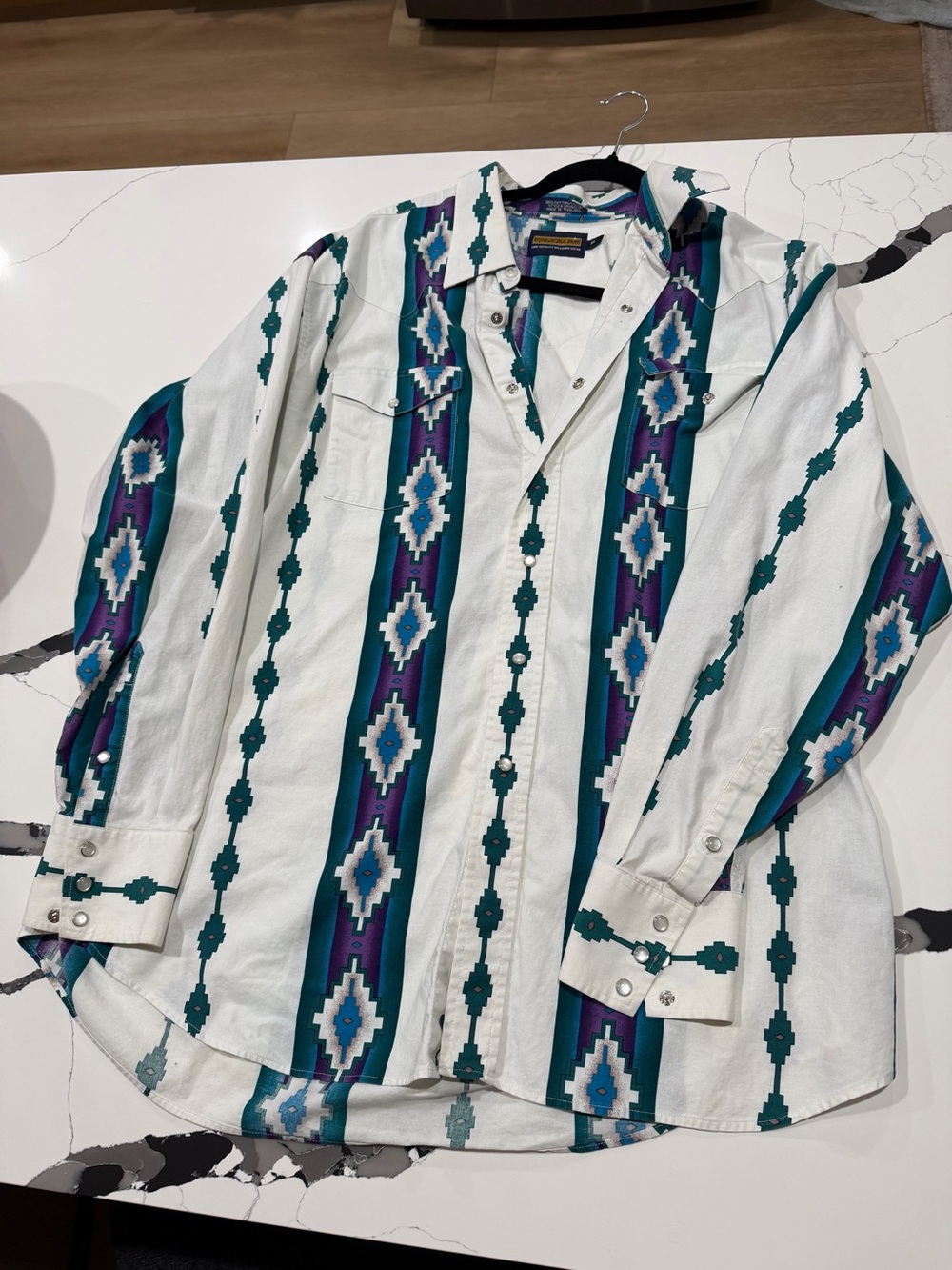 Panhandle Slim Teal & Purple Aztec Stripe Shirt Jacket